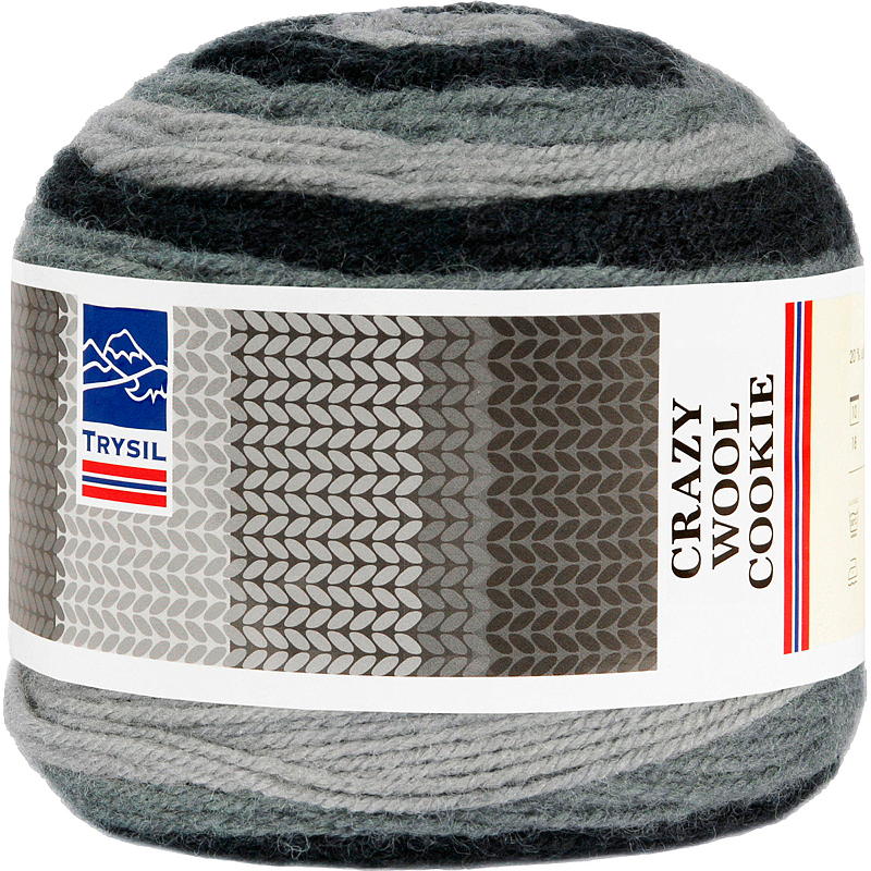 Trysil Garn Crazy Wool multi grå/svart