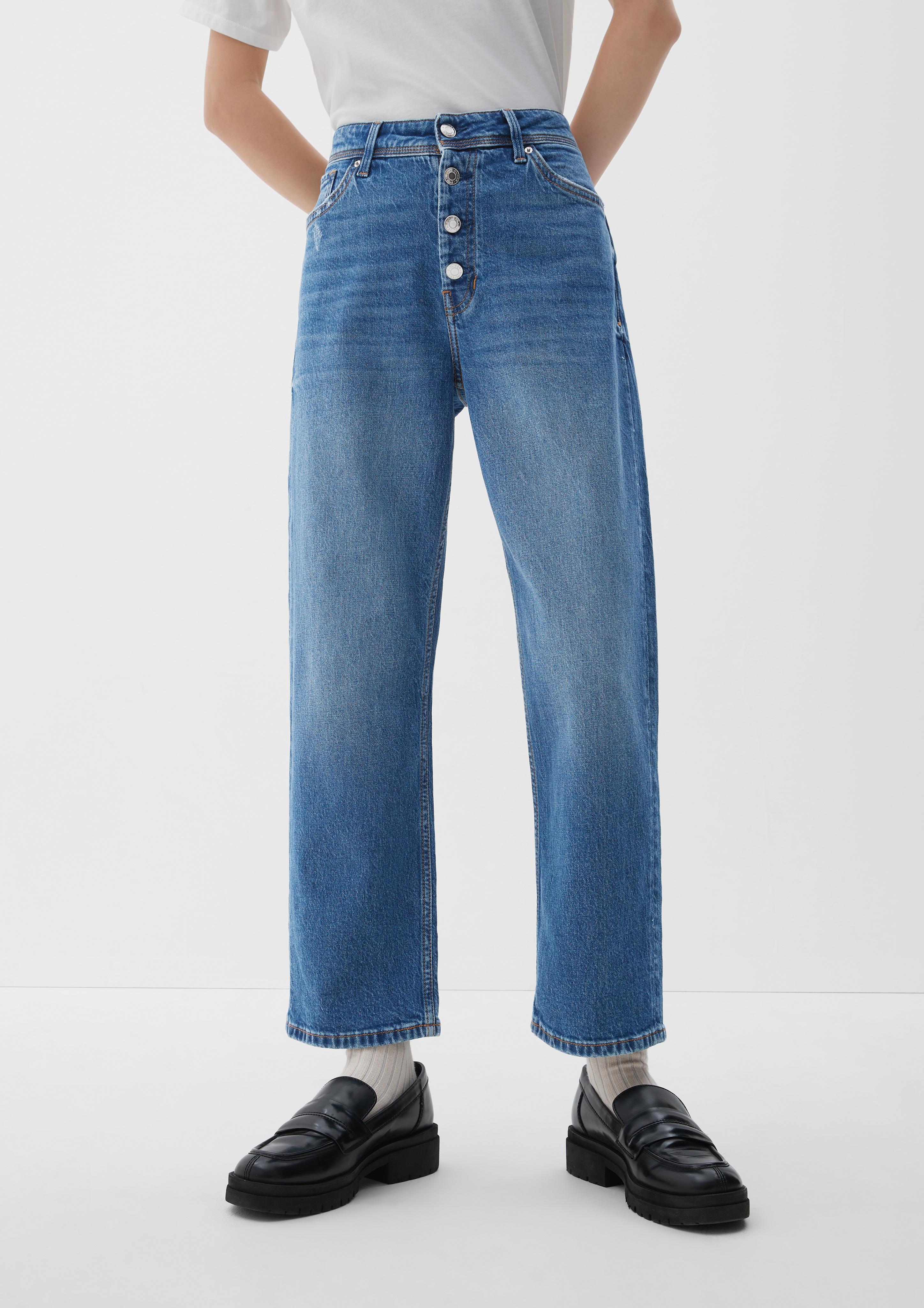 Cropped-Jeans Karolin / Regular Fit / High Rise / Straight Leg   2120759-56Z4