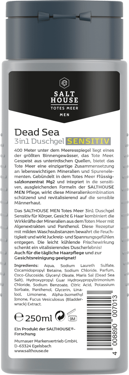 Duschgel Men Totes Meer Sensitiv, 250 ml