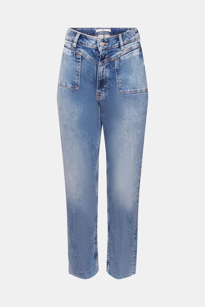 High Rise Jeans mit verkürztem Bein