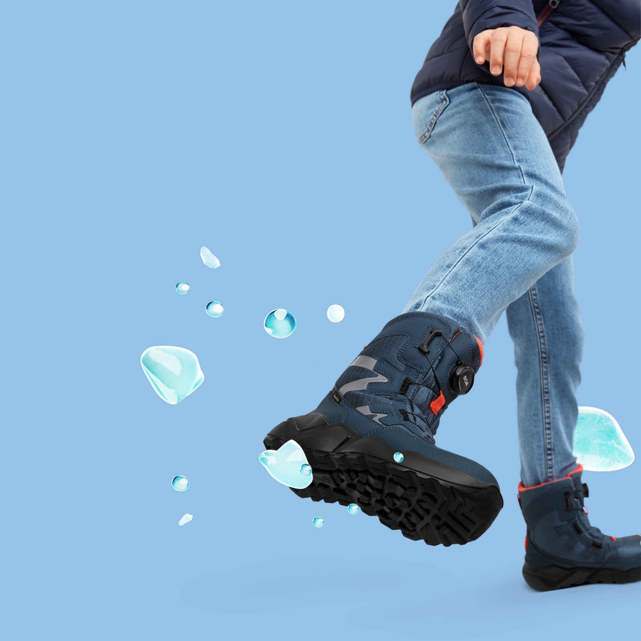 ROCKET - Blau/Orange Stiefel mit BOA® Drehverschluss