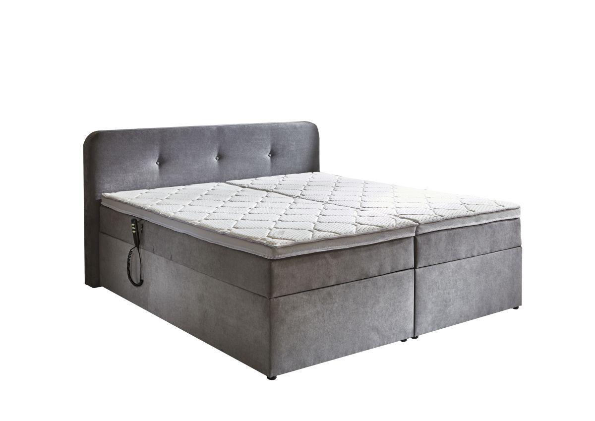 Sun Garden Boxspringbett Gabriola mit Bettkasten Hellgrau 180 x 200 cm