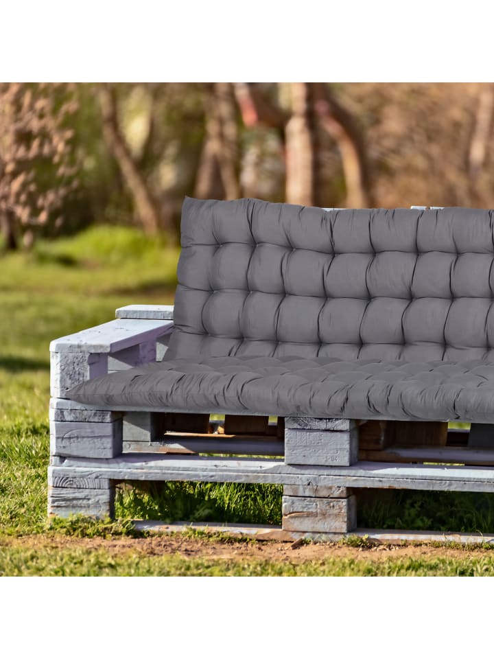 relaxdays Bankauflage in Grau - (B)180 x (H)7 x (T)50 cm günstig kaufen onesize