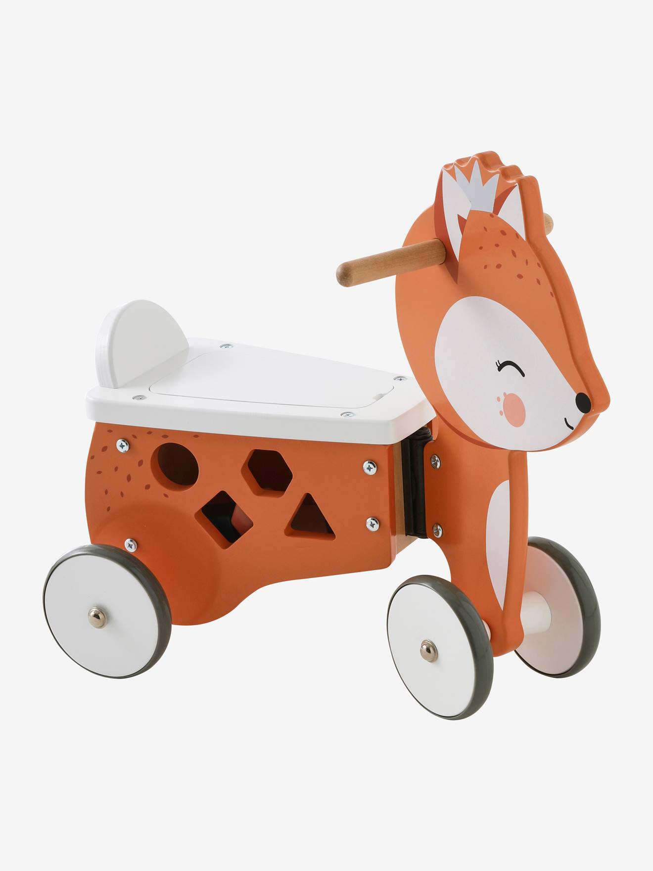 Vertbaudet Rutschfahrzeug FUCHS mit Spielzeugkiste FSC - braun