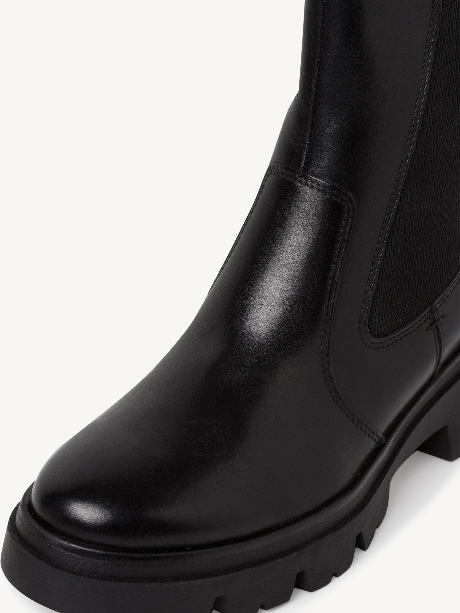 Bottine Chelsea en cuir - noir