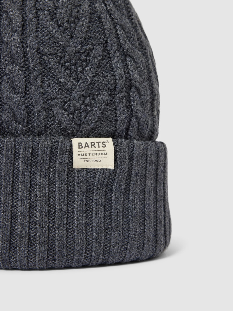 Beanie mit Label-Detail in anthrazit