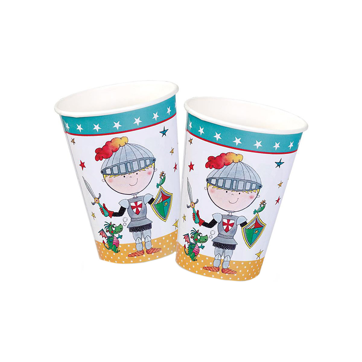 8 Papp-Becher Tapferer Ritter, 200 ml