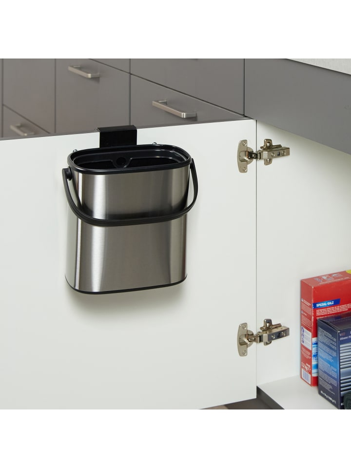 relaxdays Mülleimer in Silber/ Schwarz - 5 l günstig kaufen onesize