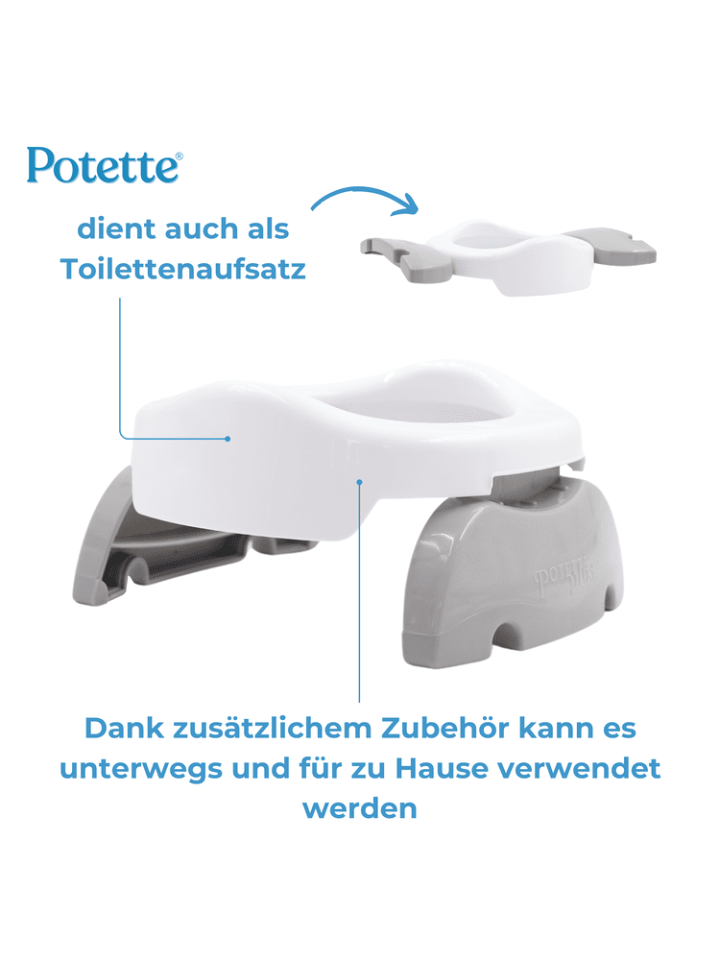Potette Töpfchen 2in1: Toilettensitz & Potty zum Reisen 15M  in Grau günstig kaufen onesize
