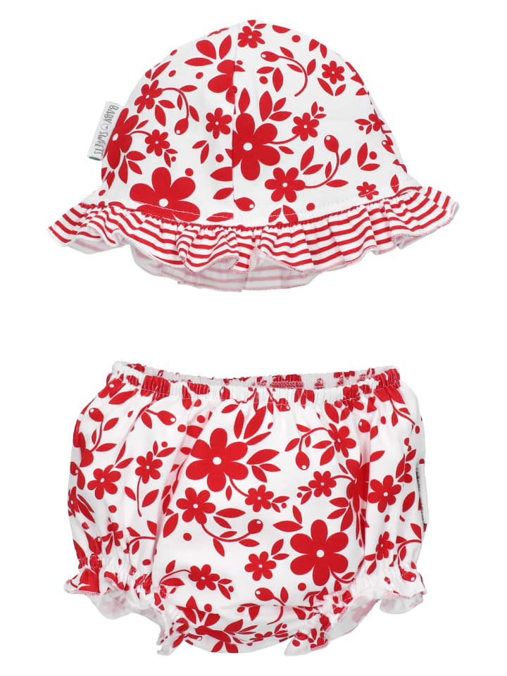 Baby Sweets 3tlg Set Kleid   Shorts   Mütze Lieblingsstücke Kleider in rot weiß günstig kaufen 56