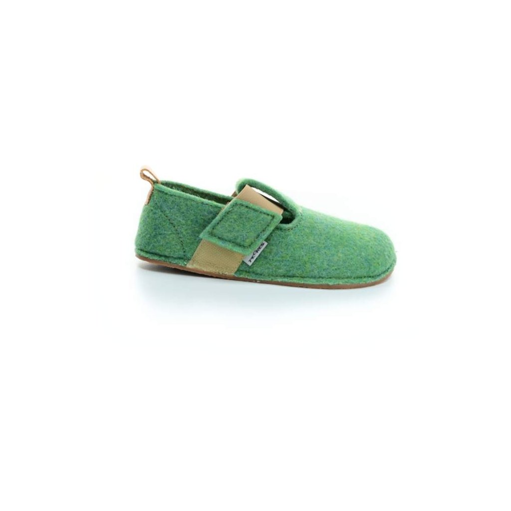 Pegres BF05U Grün Barfußhauschuhe aus Filz