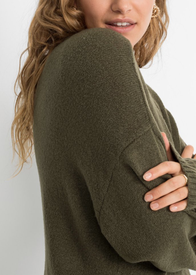 Oversize-Strickjacke in Midilänge