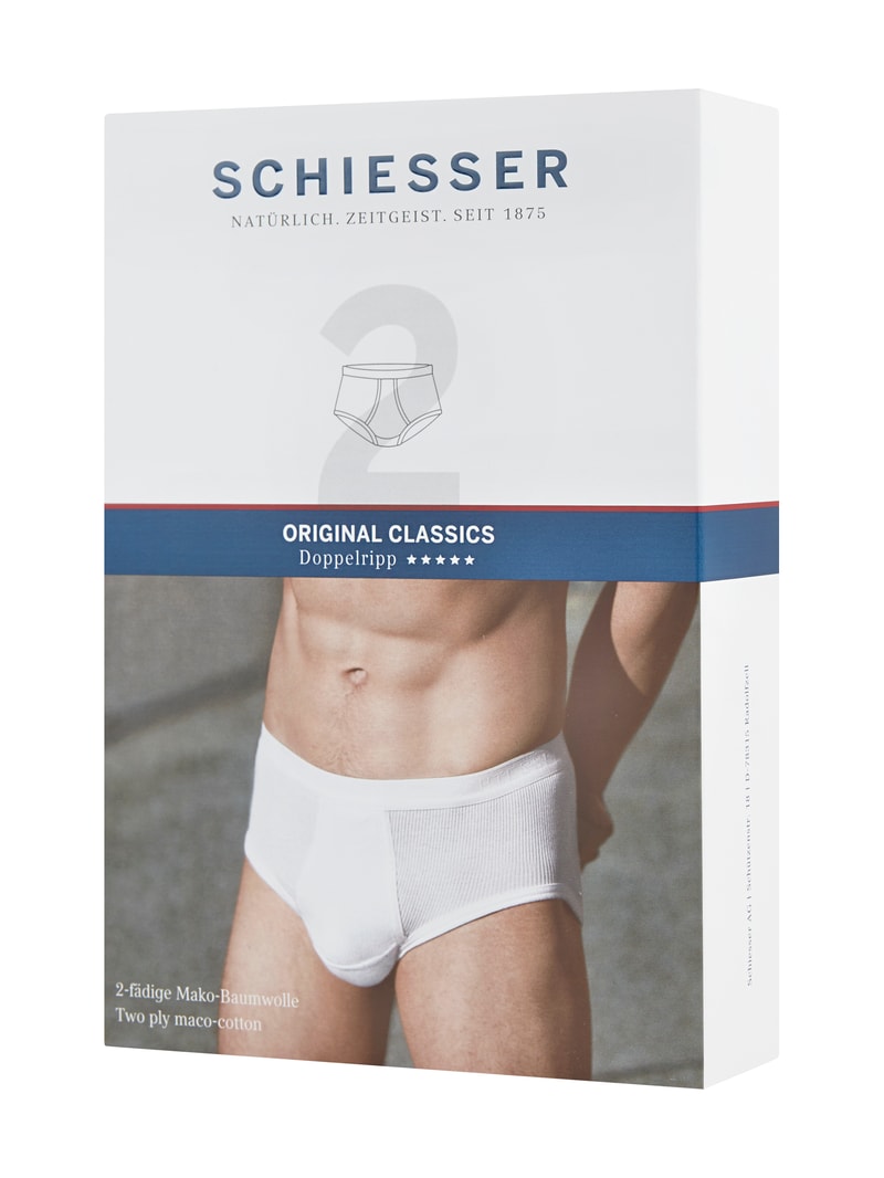 Doppelripp Slip aus Baumwolle in weiß