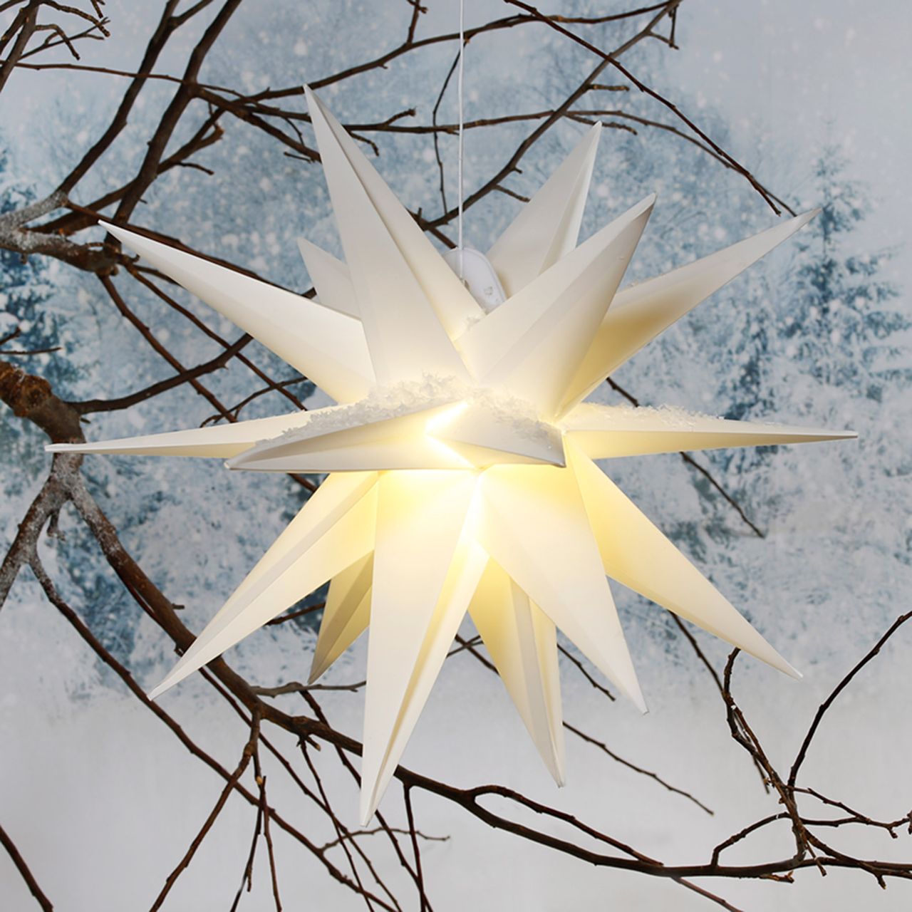 Weles AMARE LED 3D Außenstern weiß ca. 57 x 48 x 44 (B x H x T), für den Innen- und Außenbereich, mit Timer
