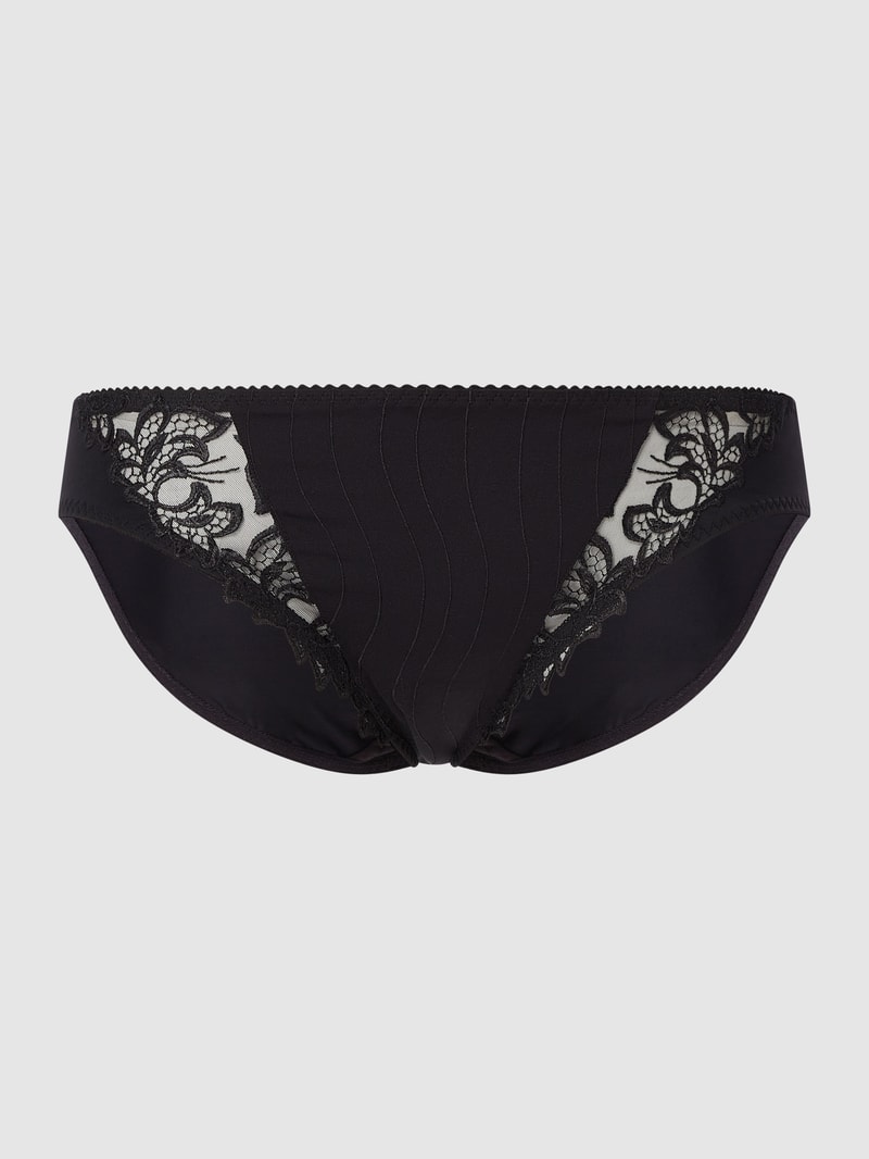 PLUS SIZE Rioslip mit Kontrasteinsätzen Modell 'Deauville' in schwarz