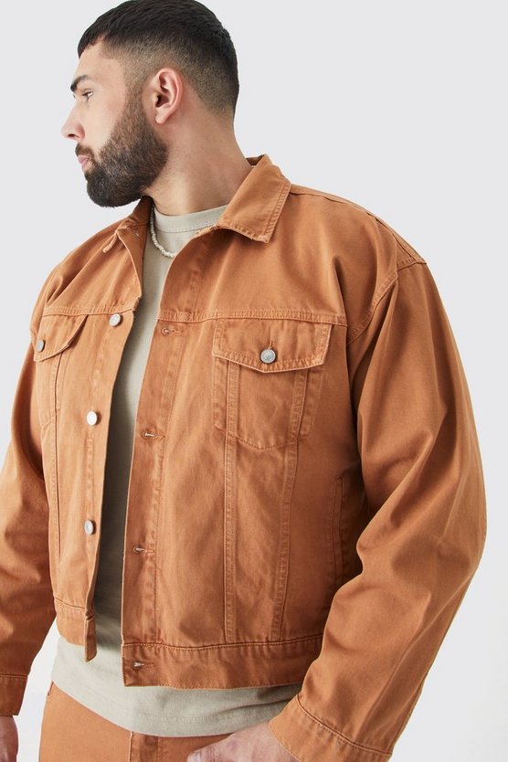 Plus kastige Jeansjacke