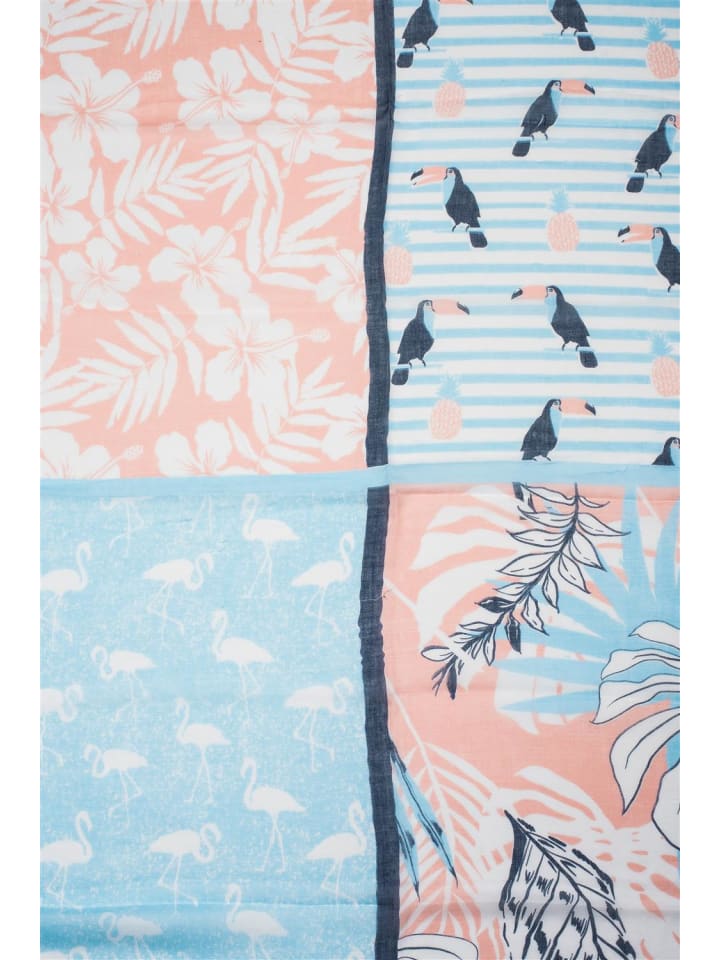 styleBREAKER Halstuch in Hellblau-Apricot günstig kaufen onesize