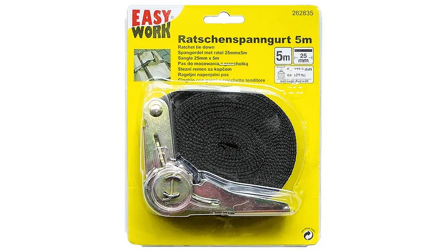 EASY WORK Ratschenspanngurt 5 m schwarz / rot