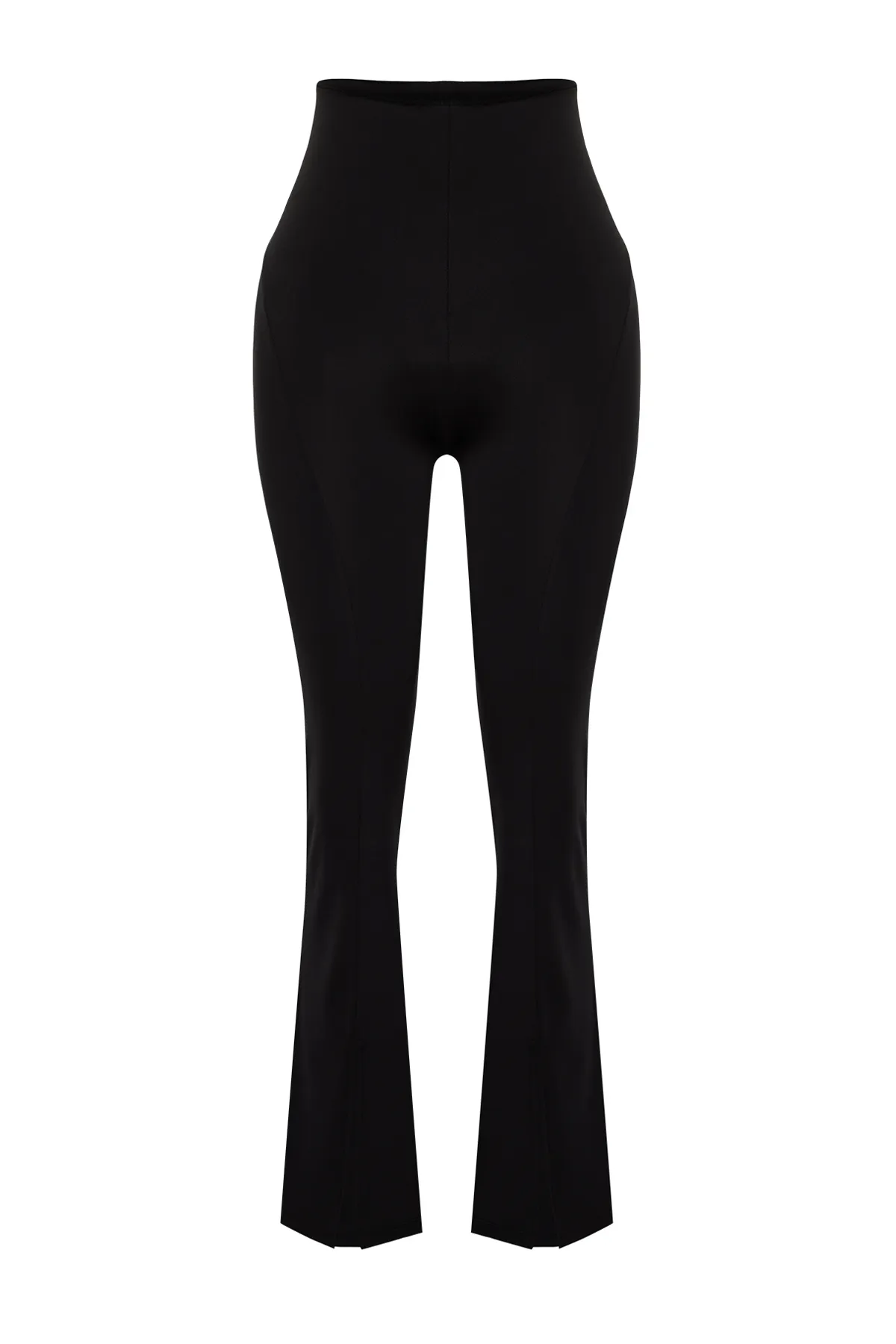 Trendyol Collection  Schwarze Sport-Jogginghose aus Scuba-Stoff mit Schlitz im spanischen Beinstil - THMSS24EA00003