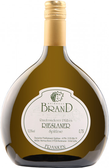 2018 Randersackerer Pfülben RIESLANER Spätlese lieblich - Weinhaus Brand