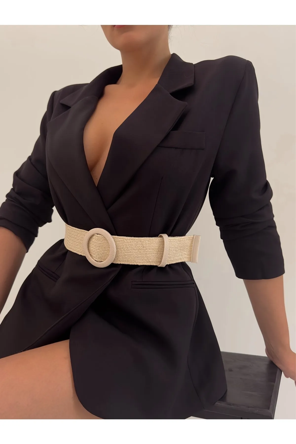 Fiori  Elastischer Mesh-Damengürtel mit vergoldeter Schnalle, Jackengürtel, Kleidergürtel, Hemdgürtel