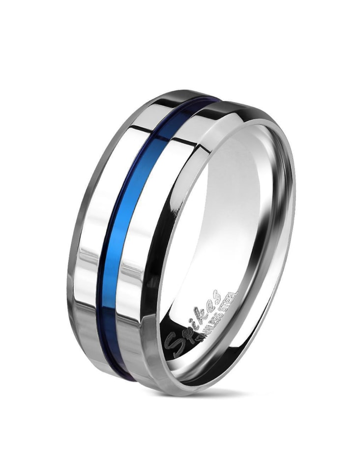 Bungsa Ring in Silber / blau günstig kaufen