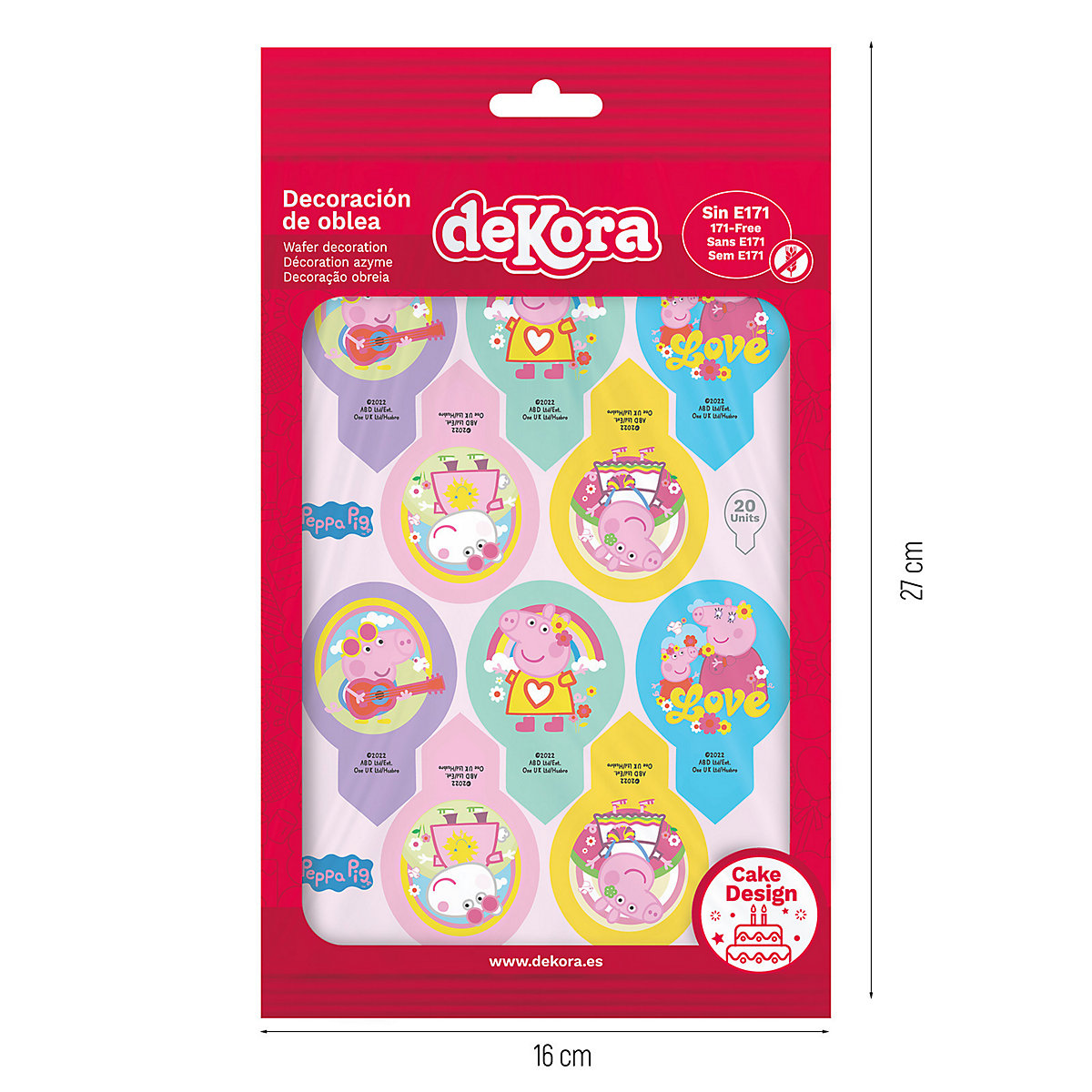 Essbare Einstecker Peppa Pig, 20 Stück