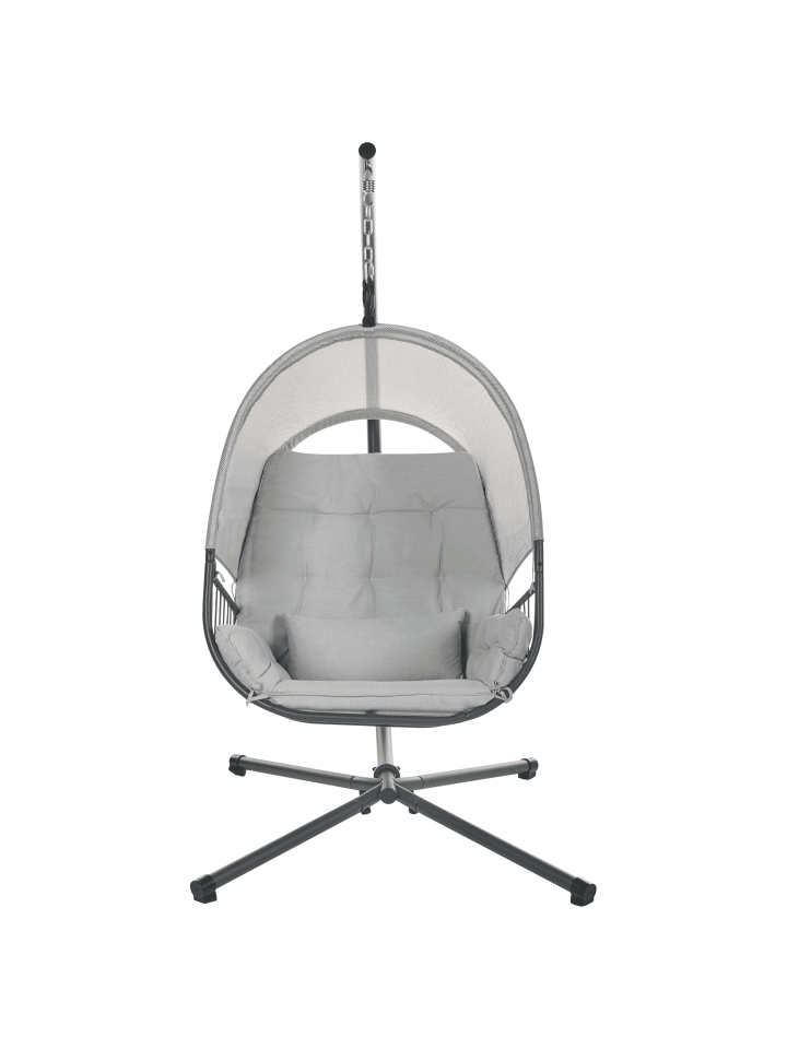 Beliani Hängesessel ALVIANO in Grau - (W) 98 x (H) 196 x (L) 136 cm günstig kaufen onesize