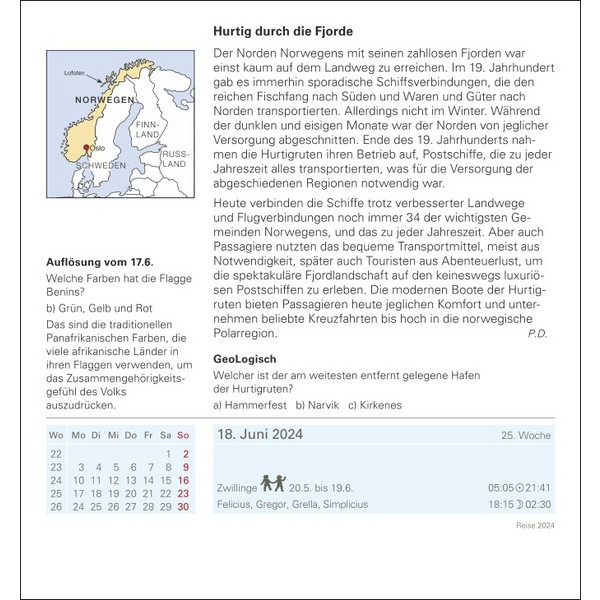 REISE TAGESABREIßKALENDER 2024 - Kalender