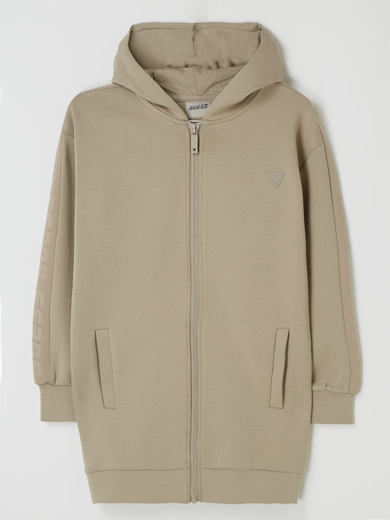 Sweatjacke mit Kapuze in camel