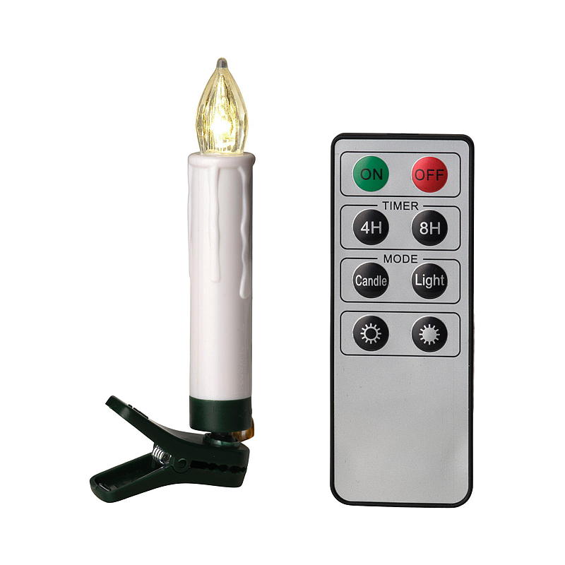 Home Juletrelys 15 LED m/batteri og fjernkontroll