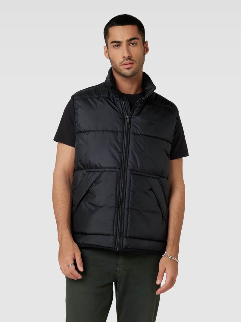 Steppweste mit Label-Stitching Modell 'SUNSET' in schwarz