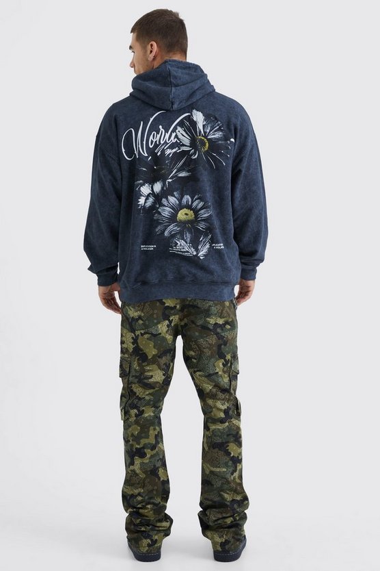 Slim-Fit Camouflage Cargo-Hose mit Bandana-Print