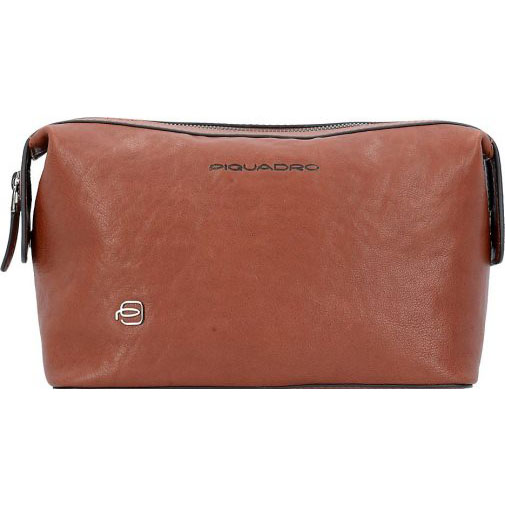 Piquadro Black Square Kulturbeutel Leder 23 cm