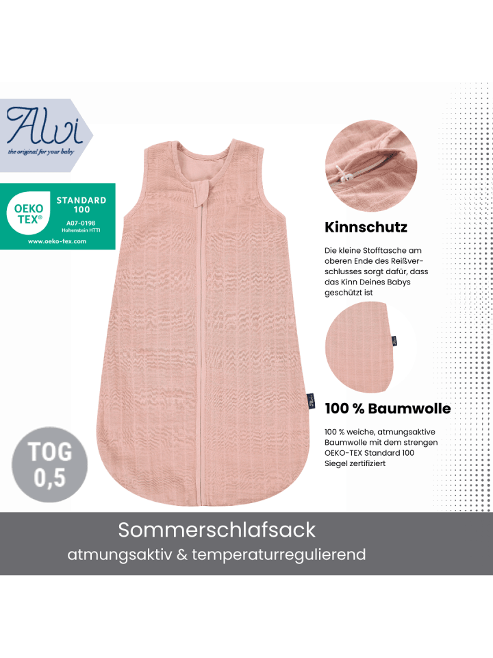 Kinderhaus Blaubär Alvi Mull-Schlafsack TOP in Uni Pink günstig kaufen