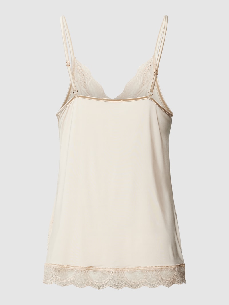 Unterhemd mit Spitzenbesatz Modell 'Camisole Poetry Fame' in beige