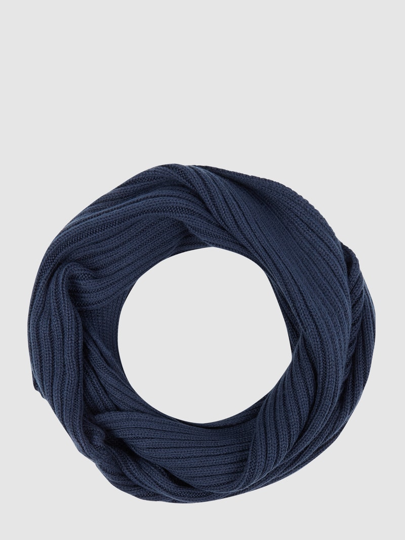 Loop-Schal mit Rippenstruktur in marineblau