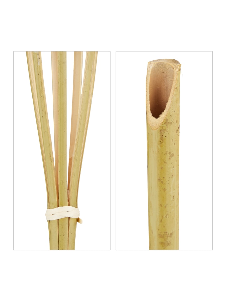 relaxdays 10 x Gartenfackel in Natur günstig kaufen onesize