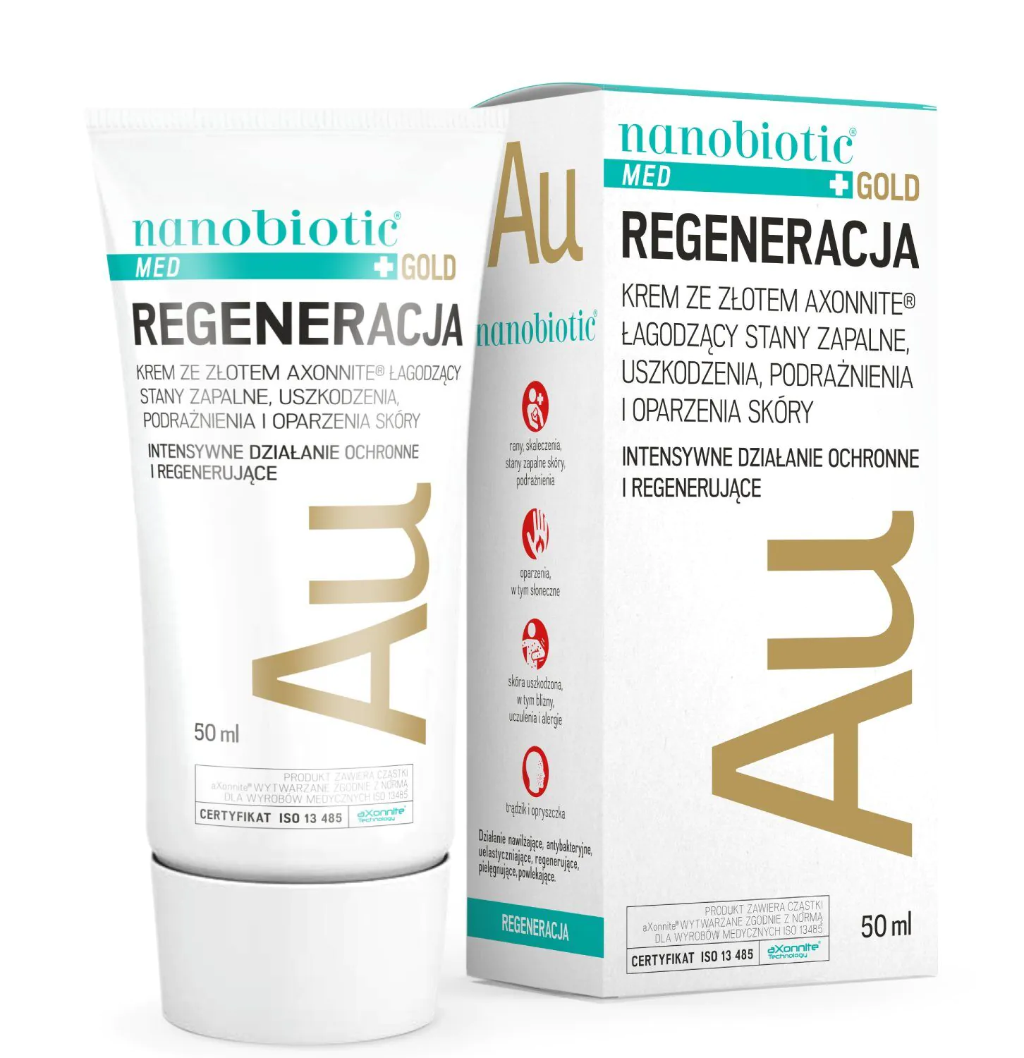 Nanobiotic Guld Hudreparationscreme Med Guld Axonit 50 ml