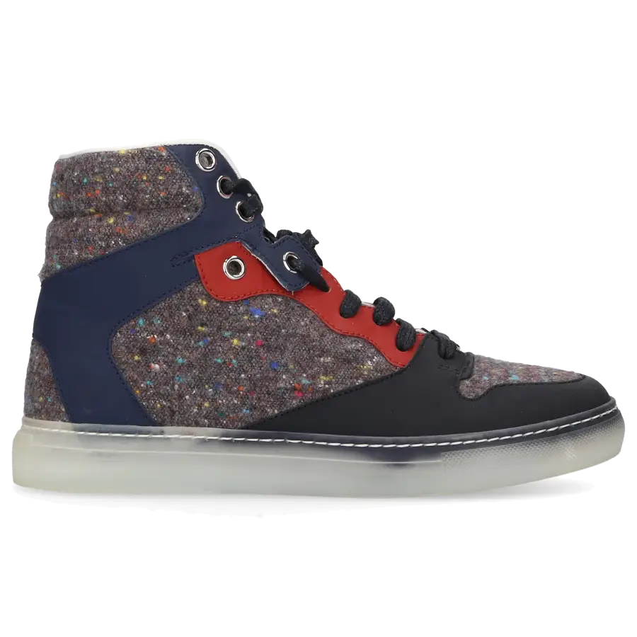 Balenciaga - Sneaker Mid Top Nubukleder schwarz Stoff multicolour - grau