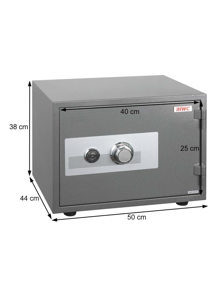 MCW Feuerfester (60min) Tresor L48 Doppelbolzenverriegelung, 44kg, Grau günstig kaufen onesize