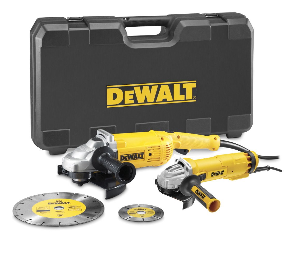DeWalt DWE492SDT-QS Σετ Γωνιακών Τροχών - 230 mm 2200 Watt + 125 mm 1000 Watt