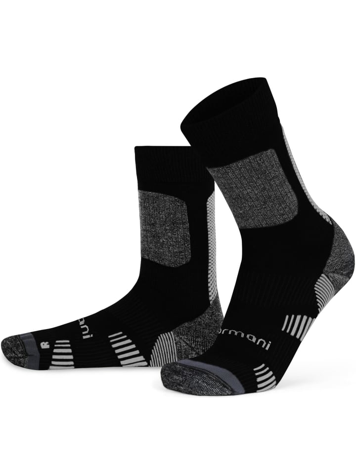 normani 2 Merino Trekking Socken mit Frotteesohle in Schwarz günstig kaufen