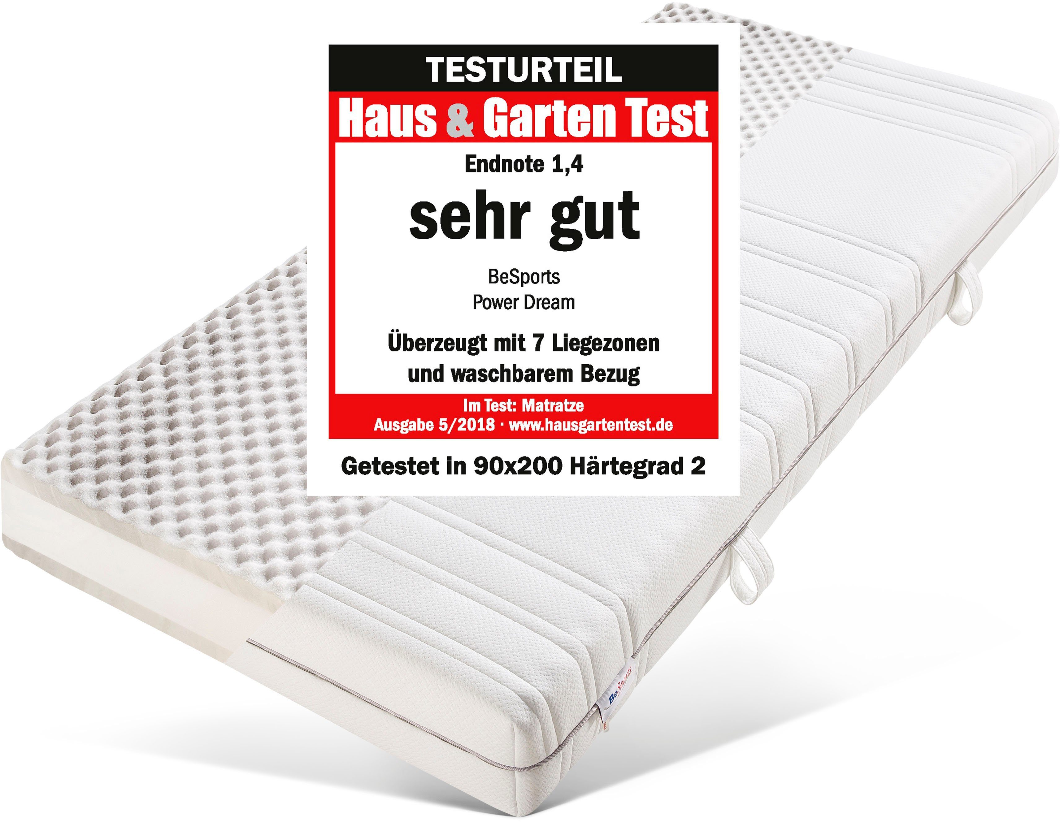 Komfortschaummatratze Power Dream, Beco, 21 cm hoch, Matratze in 90x200, 140x200 cm und weiteren Größen erhältlich