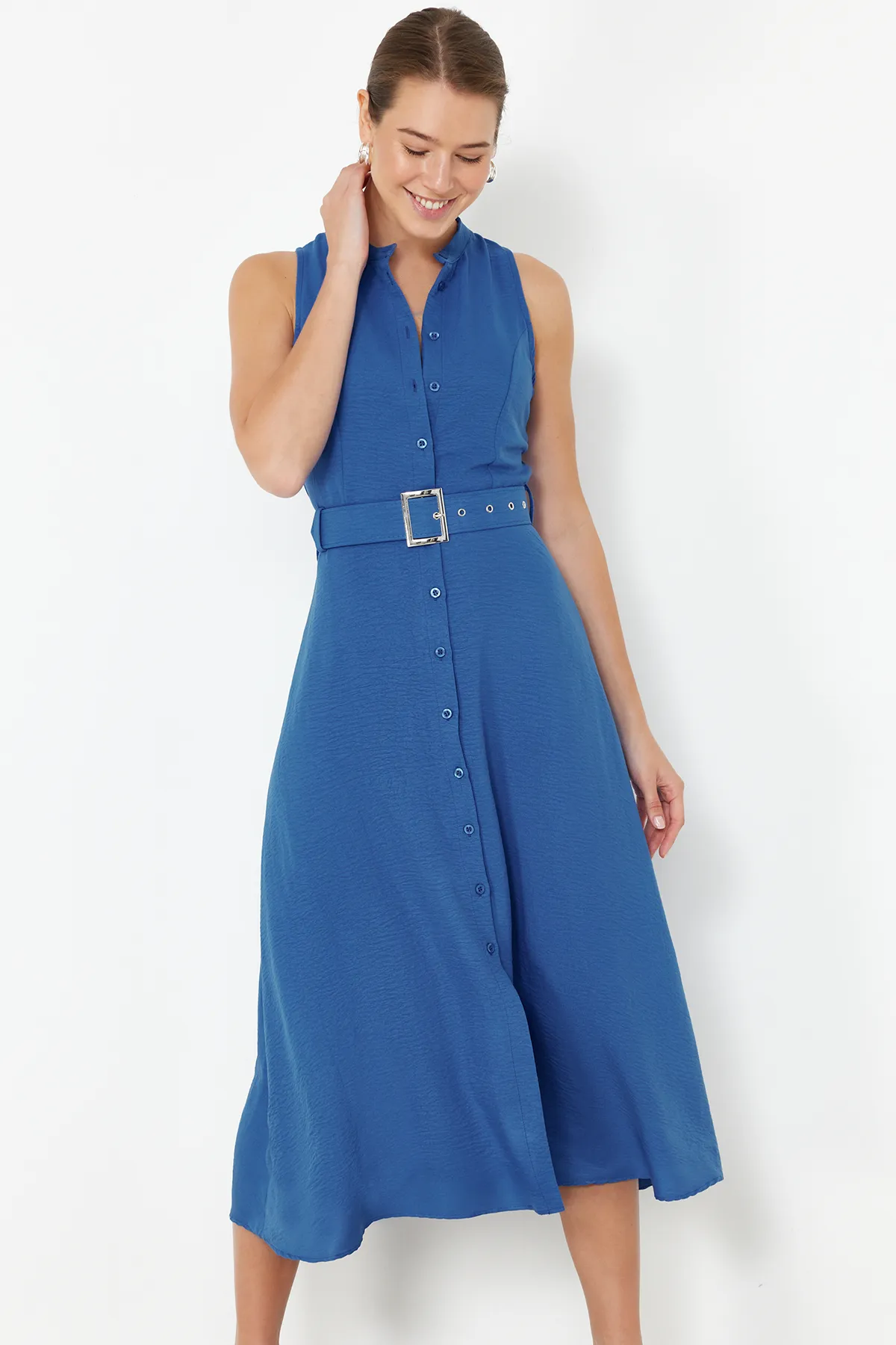Trendyol Collection  Saks Gewebtes Maxikleid TWOSS23EL01628