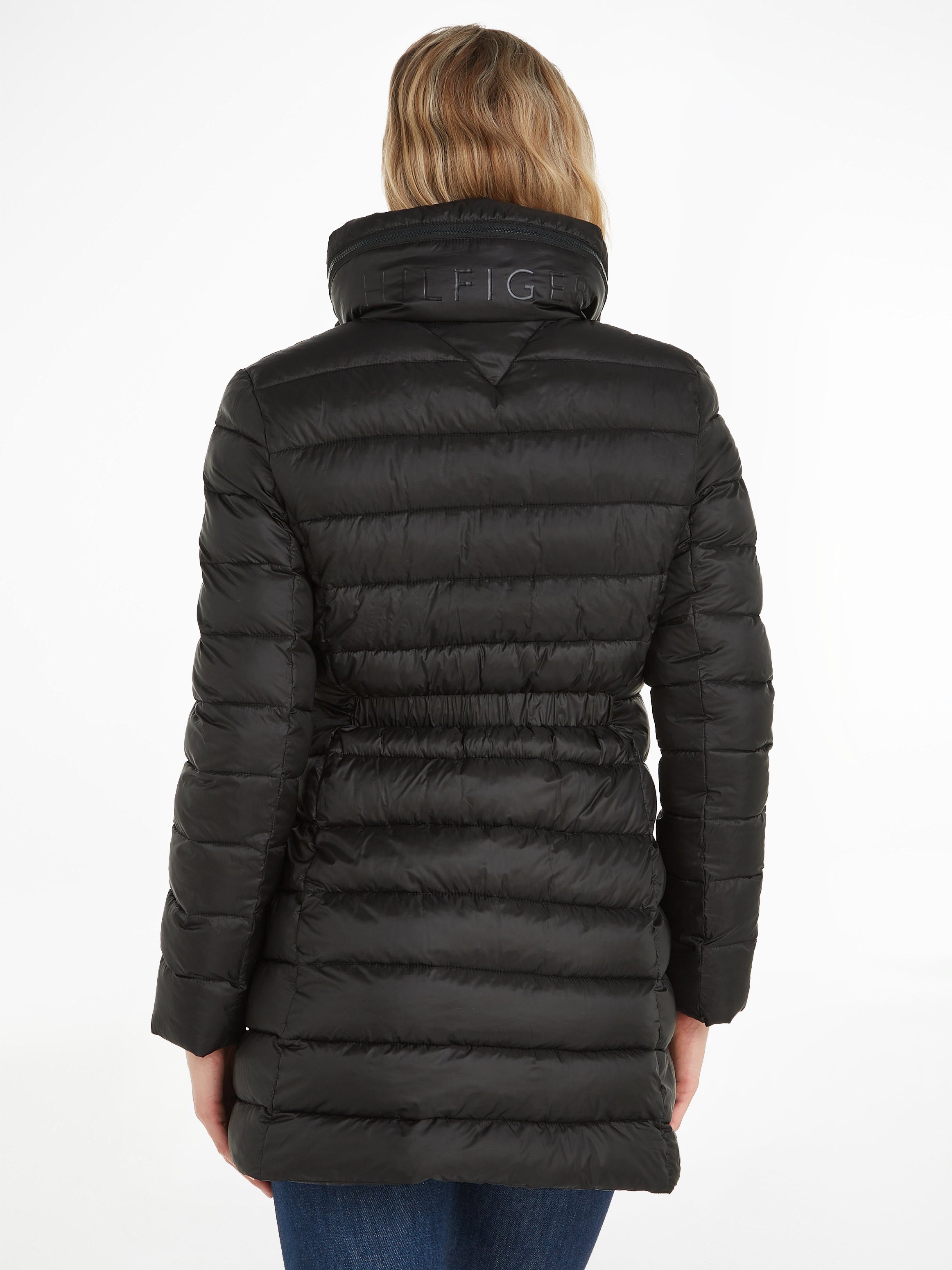 Tommy Hilfiger Steppmantel MW PADDED GLOBAL STRIPE COAT mit Kapuze im Stehkragen