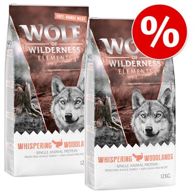 2 x 12 kg Wolf of Wilderness Trockenfutter (Monoprotein) mit Freiland-Fleisch