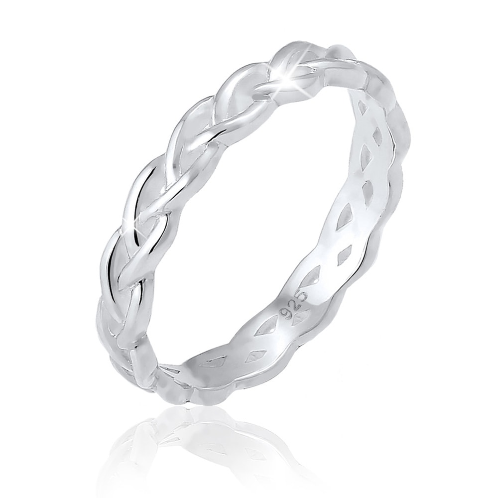Elli Elli Bague Femmes Tressé Infini Nœud Tendance en Argent Sterling 925 Bague
