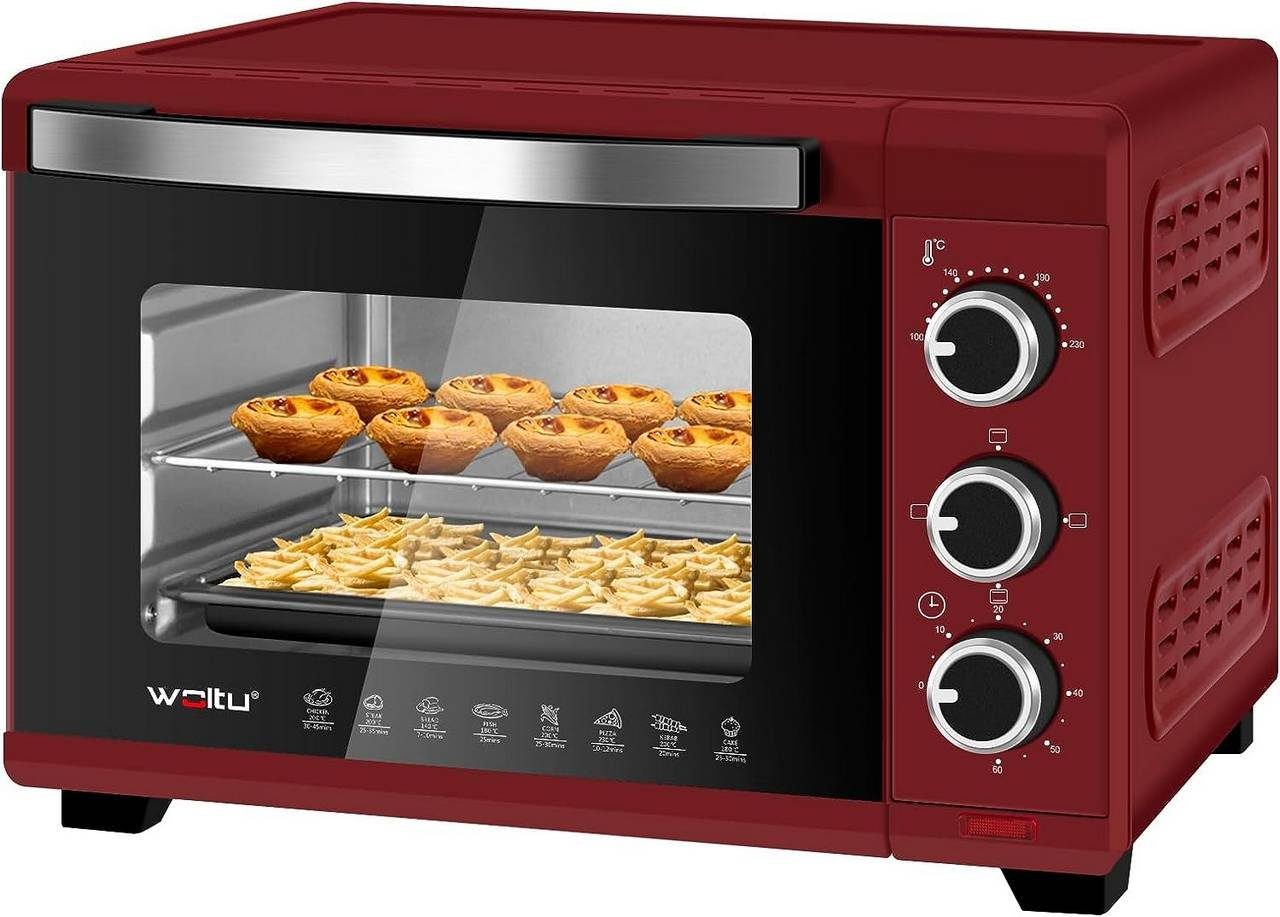 Woltu Minibackofen, Mini Backofen 21L,1280W,Timer 60 Min