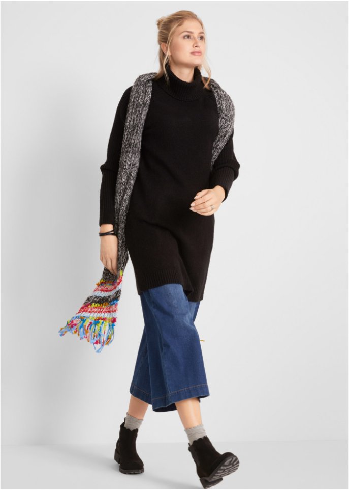 Longpullover mit Rollkragen